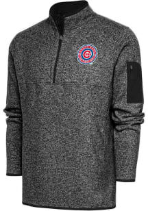Antigua South Bend Cubs Mens Black Fortune Long Sleeve 1/4 Zip Fashion Pullover