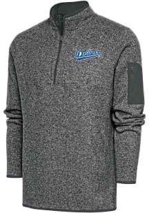 Antigua Tulsa Drillers Mens Grey Fortune Long Sleeve Qtr Zip Fashion Pullover