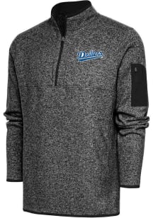 Antigua Tulsa Drillers Mens Black Fortune Long Sleeve Qtr Zip Fashion Pullover
