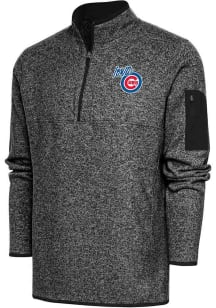 Antigua Iowa Cubs Mens Black Fortune Big and Tall 1/4 Zip Pullover