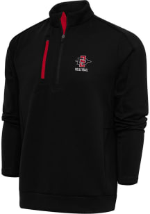 Antigua San Diego State Aztecs Mens Black Generation Volleyball Long Sleeve 1/4 Zip Pullover