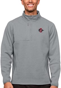 Antigua San Diego State Aztecs Mens Grey Course Long Sleeve 1/4 Zip Pullover
