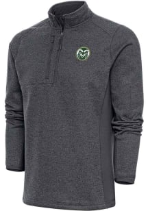 Antigua Colorado State Rams Mens Charcoal Course Long Sleeve 1/4 Zip Pullover