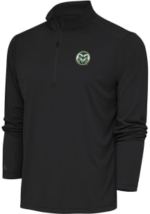 Antigua Colorado State Rams Mens Charcoal Tribute Long Sleeve 1/4 Zip Pullover