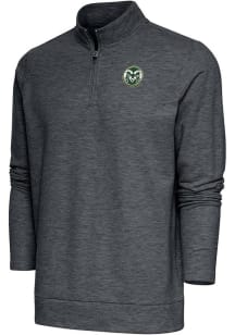 Antigua Colorado State Rams Mens Charcoal Gambit Long Sleeve 1/4 Zip Pullover