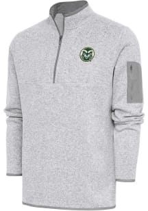 Antigua Colorado State Rams Mens Grey Fortune Long Sleeve 1/4 Zip Fashion Pullover