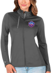 Antigua Kansas Jayhawks Womens Silver 2022 NCAA Basketball National Champions Generation Full Long Sleeve Full Zip Jacket