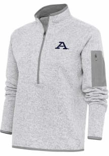 Antigua Akron Zips Womens Grey Fortune 1/4 Zip Pullover