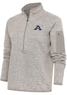 Antigua Akron Zips Womens Oatmeal Fortune 1/4 Zip Pullover