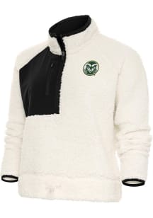 Antigua Colorado State Rams Womens Ivory Fusion 1/4 Zip Pullover
