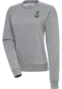 Antigua Colorado State Rams Womens Grey Victory Crew Sweatshirt