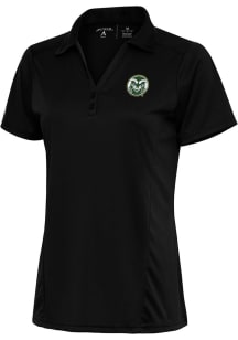 Antigua Colorado State Rams Womens Black Tribute Short Sleeve Polo Shirt