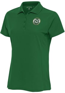 Antigua Colorado State Rams Womens Green Legacy Pique Short Sleeve Polo Shirt