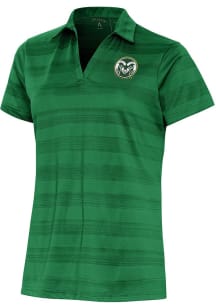 Antigua Colorado State Rams Womens Green Compass Short Sleeve Polo Shirt