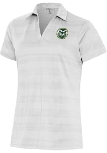 Antigua Colorado State Rams Womens White Compass Short Sleeve Polo Shirt
