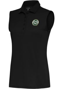 Antigua Colorado State Rams Womens Black Tribute Polo Shirt