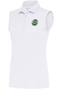 Antigua Colorado State Rams Womens White Tribute Polo Shirt