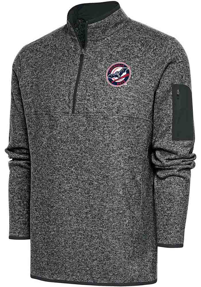 Antigua Louisville Bats Women's Grey Fortune 1/4 Zip Pullover, Grey, 100% POLYESTER, Size S, Rally House