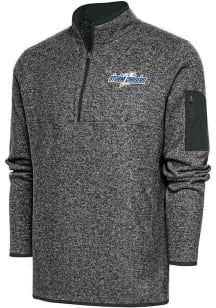 Antigua Omaha Storm Chasers Mens Grey Fortune Big and Tall 1/4 Zip Pullover