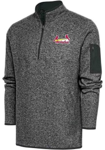 Antigua Springfield Cardinals Mens Grey Fortune Big and Tall 1/4 Zip Pullover
