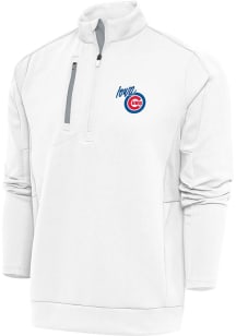 Antigua Iowa Cubs Mens White Generation Long Sleeve 1/4 Zip Pullover