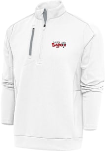 Antigua Lansing Lugnuts Mens White Generation Long Sleeve Qtr Zip Pullover
