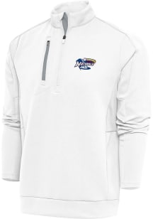 Antigua  Mens White Generation Long Sleeve Qtr Zip Pullover