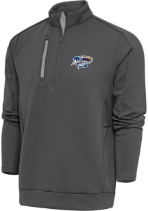 Antigua  Mens Grey Generation Long Sleeve Qtr Zip Pullover