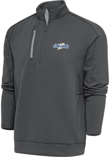 Antigua Omaha Storm Chasers Mens Grey Generation Long Sleeve 1/4 Zip Pullover