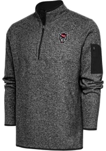 Antigua NC State Wolfpack Mens Black Fortune Long Sleeve 1/4 Zip Pullover