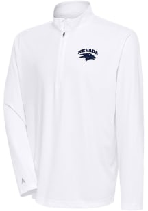 Antigua Nevada Wolf Pack Mens White Tribute Long Sleeve 1/4 Zip Pullover