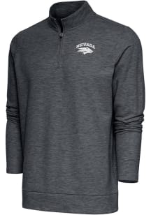 Antigua Nevada Wolf Pack Mens Charcoal Gambit Long Sleeve 1/4 Zip Pullover