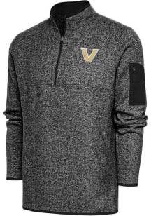 Antigua Vanderbilt Commodores Mens Black Fortune Long Sleeve 1/4 Zip Pullover