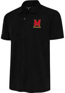 Mens Maryland Terrapins Black Antigua Tribute Short Sleeve Polo Shirt