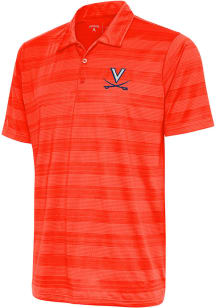 Antigua Virginia Cavaliers Mens Orange Compass Short Sleeve Polo