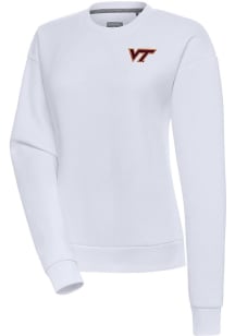 Antigua Virginia Tech Hokies Womens White Victory Crew Sweatshirt