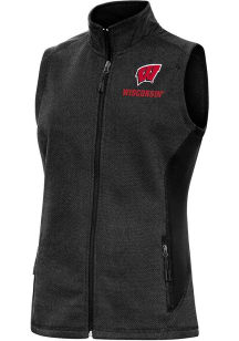 Antigua Wisconsin Badgers Womens Black Course Vest