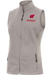 Antigua Wisconsin Badgers Womens Oatmeal Course Vest