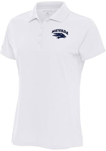 Antigua Nevada Wolf Pack Womens White Legacy Pique Short Sleeve Polo Shirt