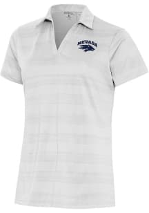 Antigua Nevada Wolf Pack Womens White Compass Short Sleeve Polo Shirt