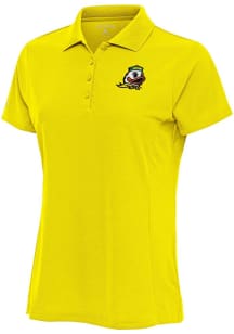 Antigua Oregon Ducks Womens Yellow Legacy Pique Short Sleeve Polo Shirt