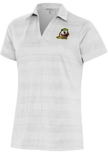 Antigua Oregon Ducks Womens White Compass Short Sleeve Polo Shirt