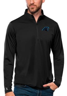 Antigua Carolina Panthers Mens Black Tribute Long Sleeve 1/4 Zip Pullover
