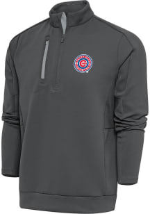 Antigua South Bend Cubs Mens Grey Generation Long Sleeve 1/4 Zip Pullover