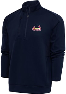 Antigua Springfield Cardinals Mens Navy Blue Generation Long Sleeve 1/4 Zip Pullover