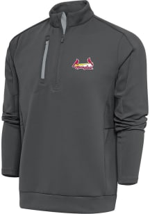 Antigua Springfield Cardinals Mens Grey Generation Long Sleeve 1/4 Zip Pullover