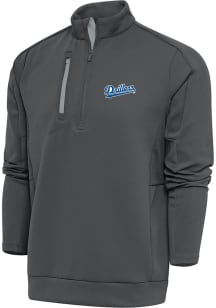 Antigua Tulsa Drillers Mens Grey Generation Long Sleeve Qtr Zip Pullover