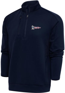 Antigua Frisco Rough Riders Mens Navy Blue Generation Big and Tall 1/4 Zip Pullover