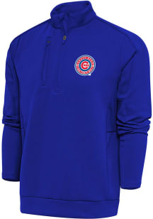 Antigua South Bend Cubs Mens Blue Generation Big and Tall 1/4 Zip Pullover