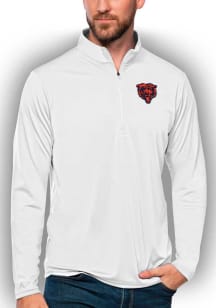 Antigua Chicago Bears Mens White Tribute Long Sleeve 1/4 Zip Pullover